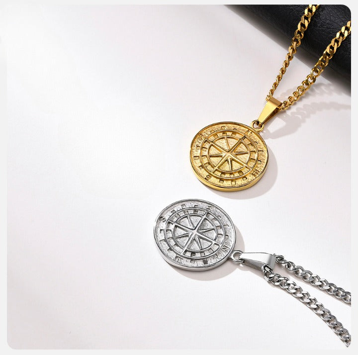 Sense of Freedom onyx compass necklace - Nick