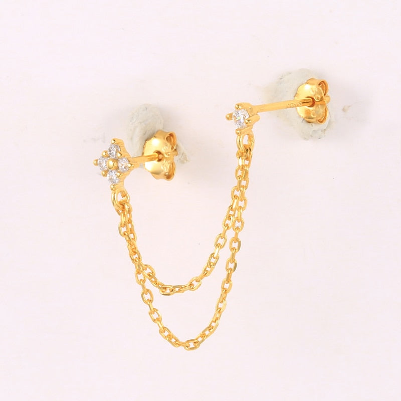 Minimalist Chain Stud Earrings