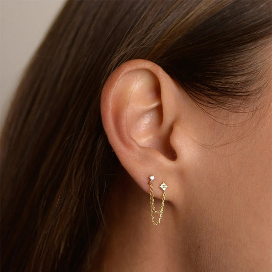 Minimalist Chain Stud Earrings