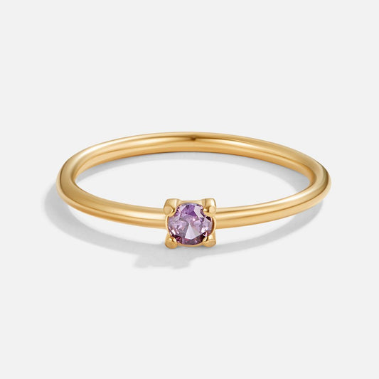 February Birthstone Gold Ring