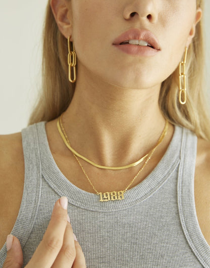 Old English Birth Year Necklace