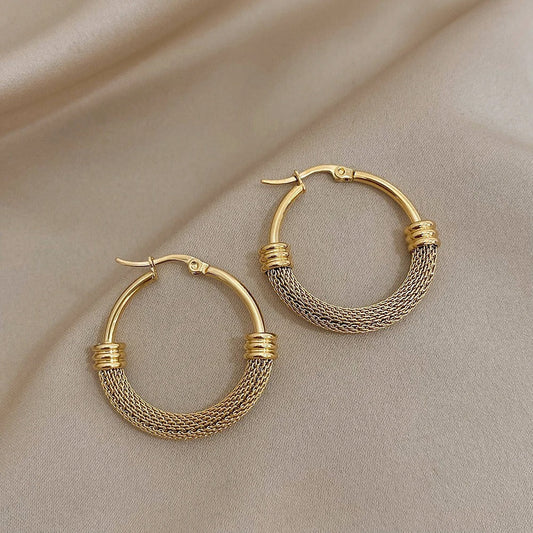 Gilded Mesh Hoops Earrings