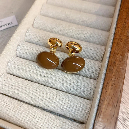 Chocolate Drop Stud Earrings