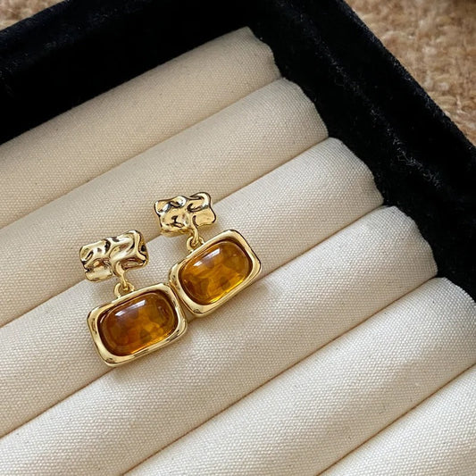 Molten Frame Drop Earrings