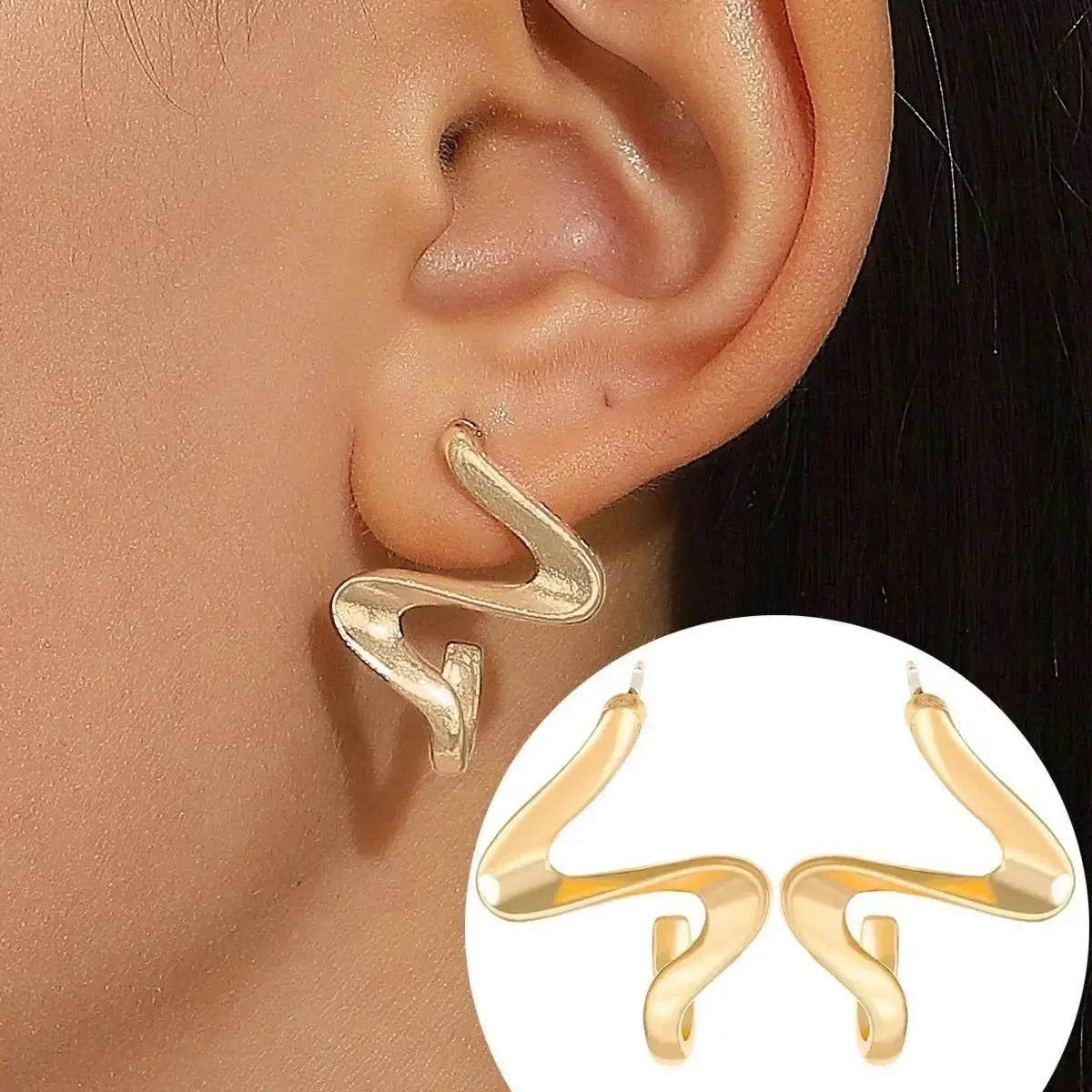 Zigzag Drops Earrings