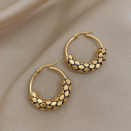Golden Honeycomb Earrings