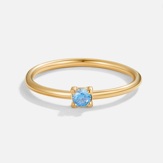 March Birthstone Gold Ring