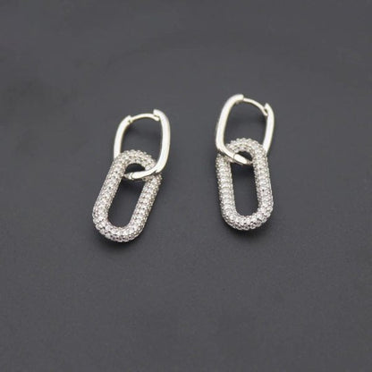 Crystal Link Drop Earrings