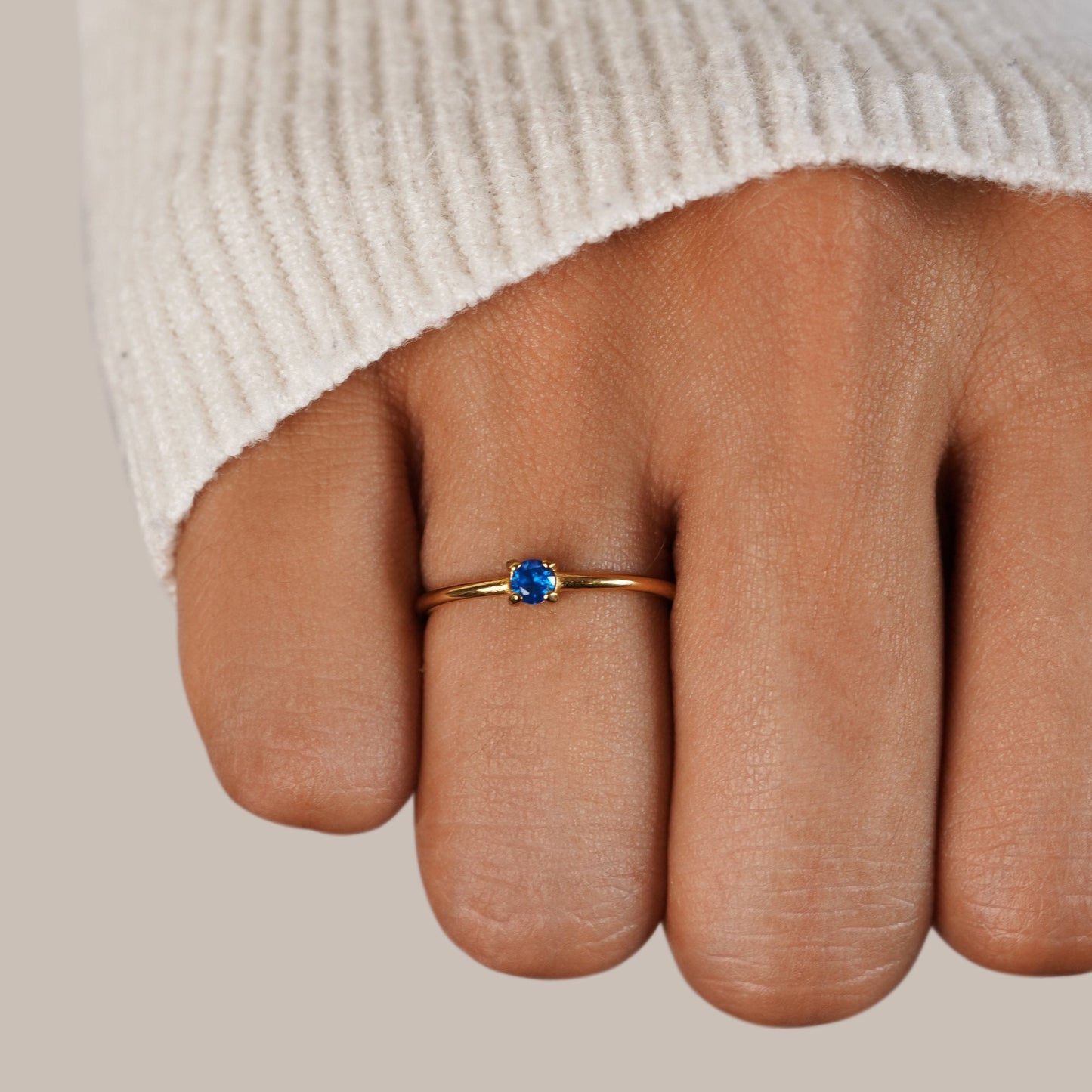 September Birthstone Gold Ring