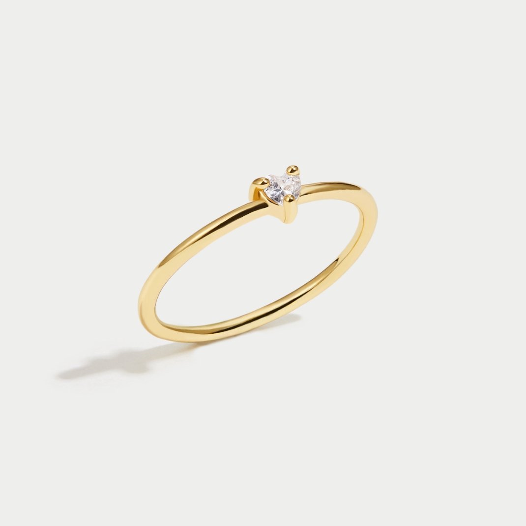 Small Love Crystal Heart Ring