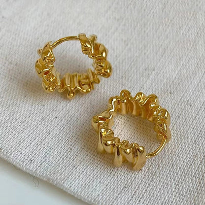 Ruffle Texture Hoop Earrings