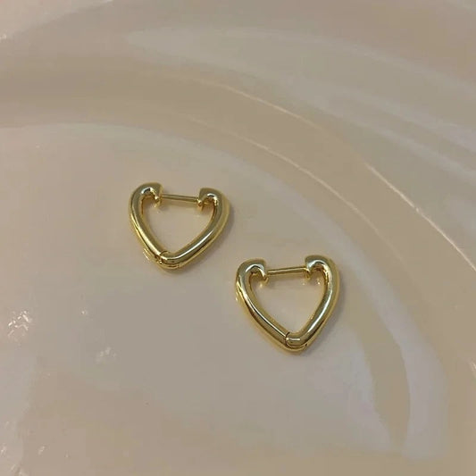 Heart Lock Huggie Earrings