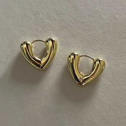 Bold Heart Huggie Earrings
