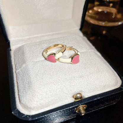 Candy Stripe Heart Hoop Earrings
