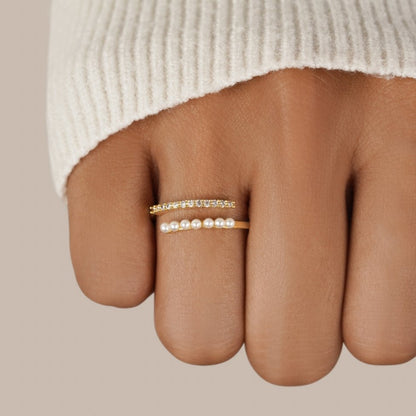Wrap Me Pearl & Crystal Ring