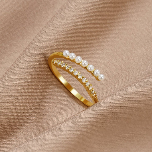 Wrap Me Pearl & Crystal Ring