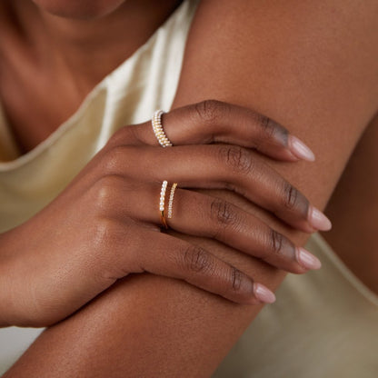 Wrap Me Pearl & Crystal Ring